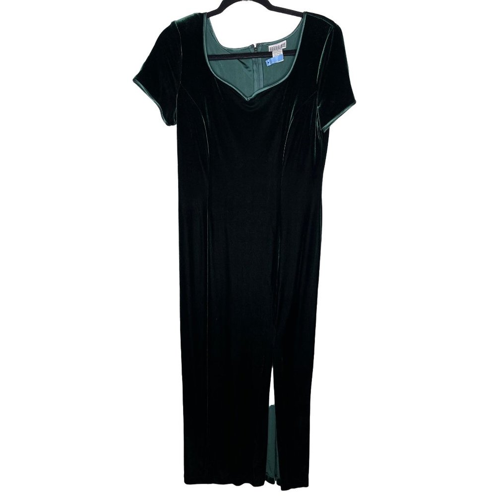 Vintage Robbie Bee Green Velvet Dress Size 8 Sweetheart Formal Homecoming Prom